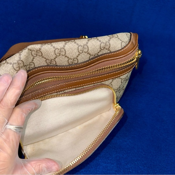 Authentic Gucci Interlocking Supreme G Belt Bag Beige/Ebony Leather Zipper Issue - Picture 8 of 14